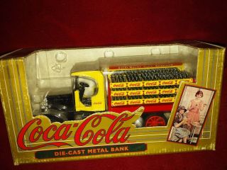 Vintage 1994 Coca - Cola Ertl Die - Cast Metal Bank Delivery Truck Nos