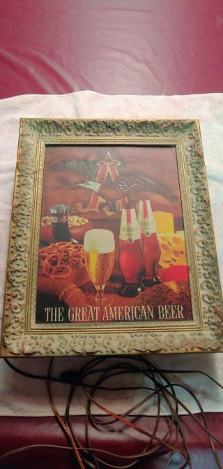 Vintage Michelob Draught Beer Light Up 1950 - 1960 Advertising Sign Anheuser Busch