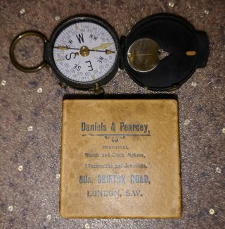 Vintage Swiss Made Us Engineer Corps Brass Military Field Compass Neuchatel Wwi