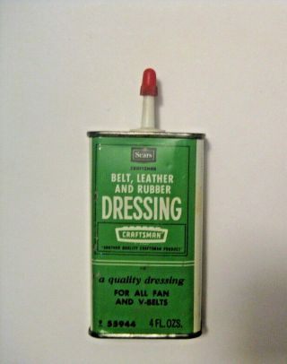 Old Vintage Sears Roebuck & Co.  Craftsman Belt Dressing Advertising Oil Can
