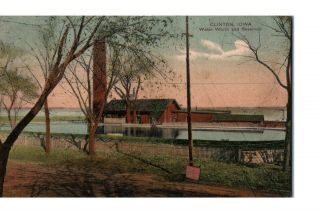 Postcard Clinton,  Iowa Water And Reservoir With A Fenton Ill 1909 Postmark