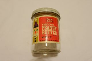 Vintage Pantry Pride Smooth Peanut Butter Glass Jar 12 Oz
