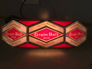 Vintage Small 14 " Grain Belt Beer Light Up Man Cave Bar Minneapolis Brewing Co.