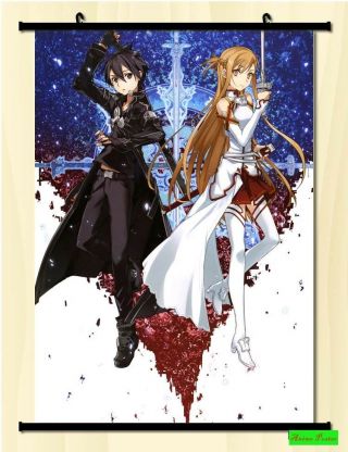 Anime Poster Sword Art Online Wall Scroll Printed Painting Home Decor 60 90cm F1