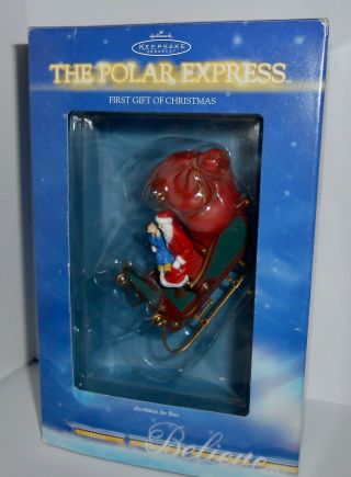 Hallmark Ornament The Polar Express 2004 First Gift Of Christmas Signed B20