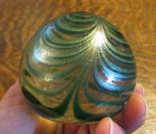 Vintage 1986 Studio Art Glass Paperweight,  Signed Marvin L.  Thorp,  Ohio Artist
