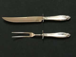 International Sterling Silver Knife And Fork Carving Set (vintage) - Prelude