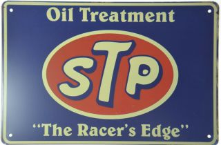Stp Motor Oil Gasoline Petrol Race Car Garage Retro Metal Tin Sign 12x8 "