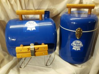 Vintage Pabst Blue Ribbon Beer Grill And Cooler