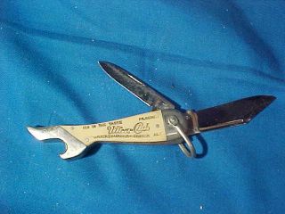 Early 20th Utica Club Beer Figural Womans Leg Advertising Folding Pocket Knife