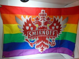 Smirnoff Vodka Rainbow Banner / Flag 33 " X 21 "