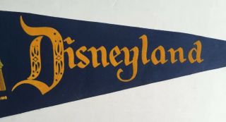 Vintage Disneyland Cinderella’s Castle 24” Pennant Walt Disney Productions VG 3