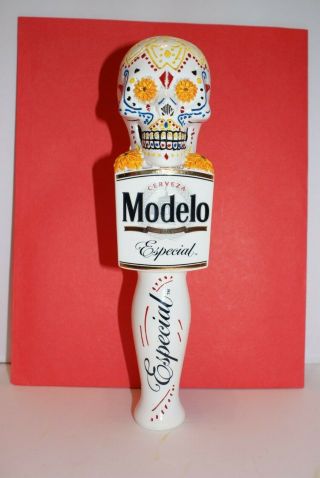 Modelo Especial Dia De Los Muertos Skull Beer Tap Handle 7.  5 "