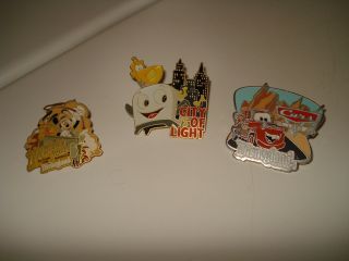 3 Pins From 2005 - - City Of Light,  Indiana Jones,  Cars