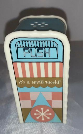 Disney Parks Salt Pepper Shaker Ceramic Trash Can - “it’s A Small World”