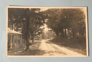 Ouaquaga York Ny Rppc Photo Postcard 1914 Town Street Scene