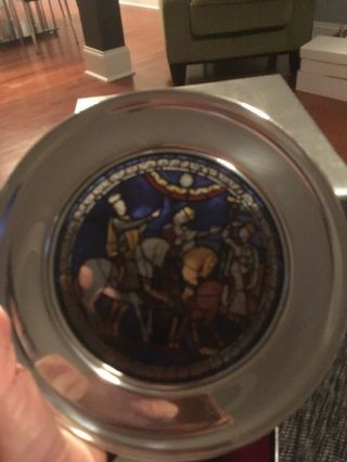 The Magi Stained Glass Plate,  U.  S.  Historical Society,  J Pewter