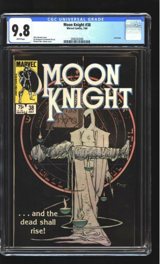 Moon Knight 38 Cgc 9.  8 Nm/mint Last Issue Michael Kaluta Cover Marvel Disney,