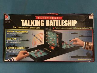 Vintage Electronic Talking Battleship Game - 1989 Milton Bradley - Great