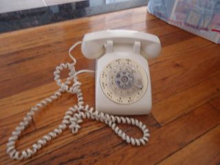 Vintage White Western Electric Bell System Rotary Dial Phone C/d 500