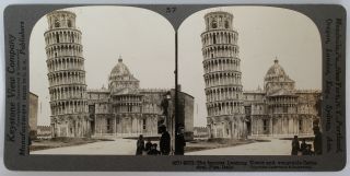 Keystone Stereoview Of The Leaning Tower Of Pisa,  Pisa,  Italy 1910 
