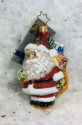 Christopher Radko We Jolly Gent Gem Ornament Santa Bag Toys 1015628