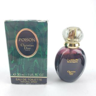 Vtg Christian Dior Paris Poison Perfume Eu De Toilette 30ml/1oz Parfum 80 Full