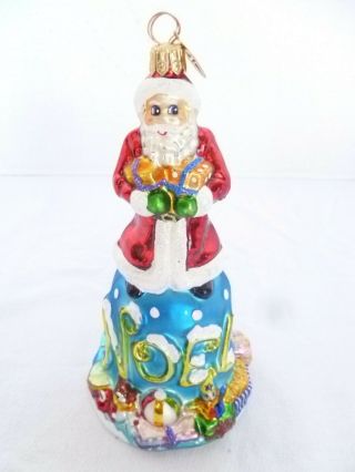 Christopher Radko Santa Claus Noel Bell Christmas Ornament 6.  5 "
