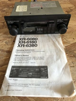 Vintage Sony Xr - 6180 Am Fm Cassette Car Radio 1990 Mazda Miata Fast Ship