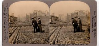 Griffith & Griffith Stereoview Card Sacramento St From The Ferry Depot San Fran