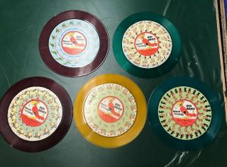 5 Vintage Red Raven Movie Records 78 Rpm - Old Macdonald Etc