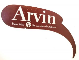 Double - Sided Arvin Radio " Velvet Voice " Dealer Display Sign