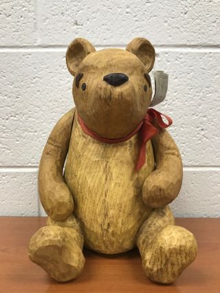 Disney Classic Winnie The Pooh Carved Wood Look Figure By Charpente Los Angeles