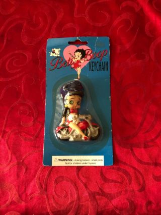 Vintage 1995 Betty Boop Collectible Key Chain Motorcycle Betty Rare