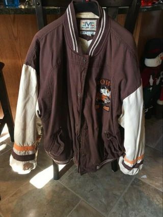 Vintage Cleveland Browns Mirage Throwback Nfl Jacket Men Size Xxl See Desciption