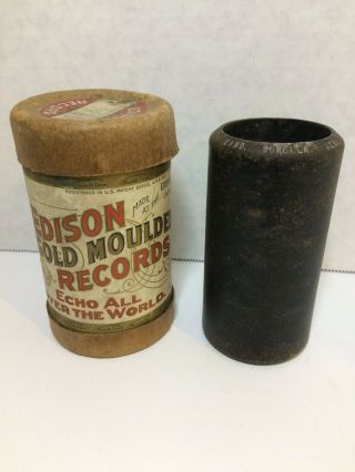 Vintage Edison Gold Moulded Record With Cylinder Container - 9281 Sorella