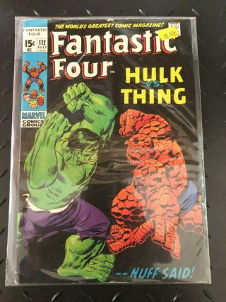 Fantastic Four 112 - 6.  0 - Fn - Classic Cvr - Thing Vs Hulk - Bronze Age Key