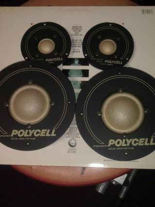Set Of 4 Vintage Infinity Polycell Dome Tweeters & Cellular Dome Mid - Range