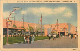 1936 The Ford Motor Co Building,  Texas Centennial Expo,  Dallas,  Tx Postcard