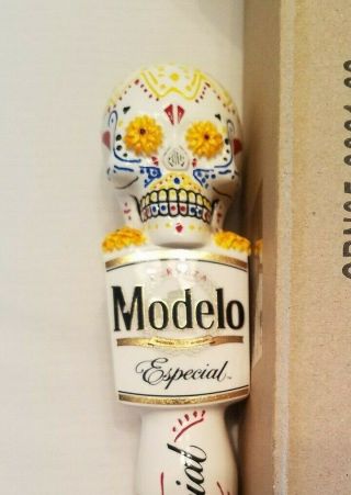 Modelo Especial Dia De Los Muertos Skull Short Shotgun Nib Beer Tap Handle 7.  5 "