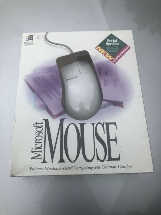 Nib Microsoft Mouse Vintage - Serial Version For Ms - Dos & Windows - 1994