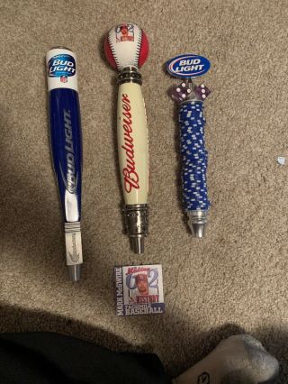 Bud Light Poker Chip & Dice Beer Tap Handle,  Lighted Bud Light Tap,  Mark Mcgwire