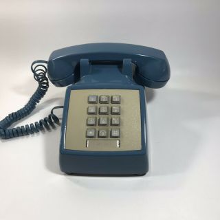 Bell System Vintage 1969 Blue Push Button Phone,  May Be Painted