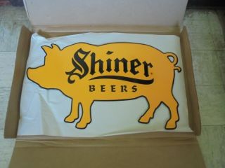 Shiner Beer Pig Sign Spoetzl Brewery Metal Advertising Bar Man Cave Swine Hog