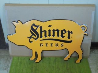 Shiner Beer PIG SIGN Spoetzl Brewery Metal Advertising Bar Man Cave Swine Hog 2