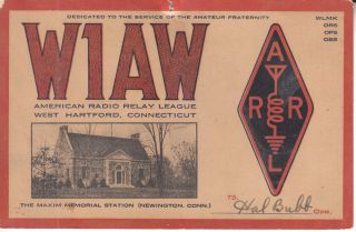 W1aw Qsl Card West Hartford Ct Arrl Headquarters 1940