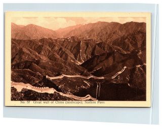 Vintage Postcard Great Wall Of China Nankou Pass China R2