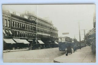 Old Rppc Real Photo Postcard Main Street Looking South,  Lowville,  N.  Y.
