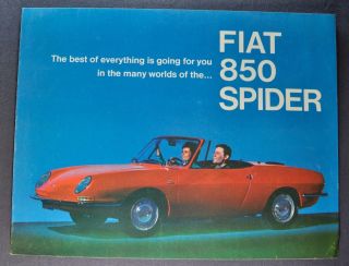 1967 Fiat 850 Sport Spider Sales Brochure Folder 67