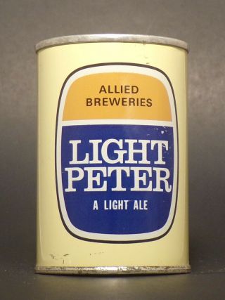 2nd Price Drop Vintage Light Peter 9 2/3 Oz.  Ss Tab Top Beer Can From England